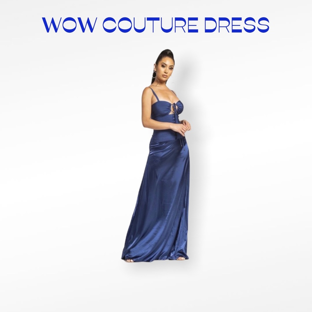 WOW Couture Sleeveless Maxi W/ Front Lace Up K8392